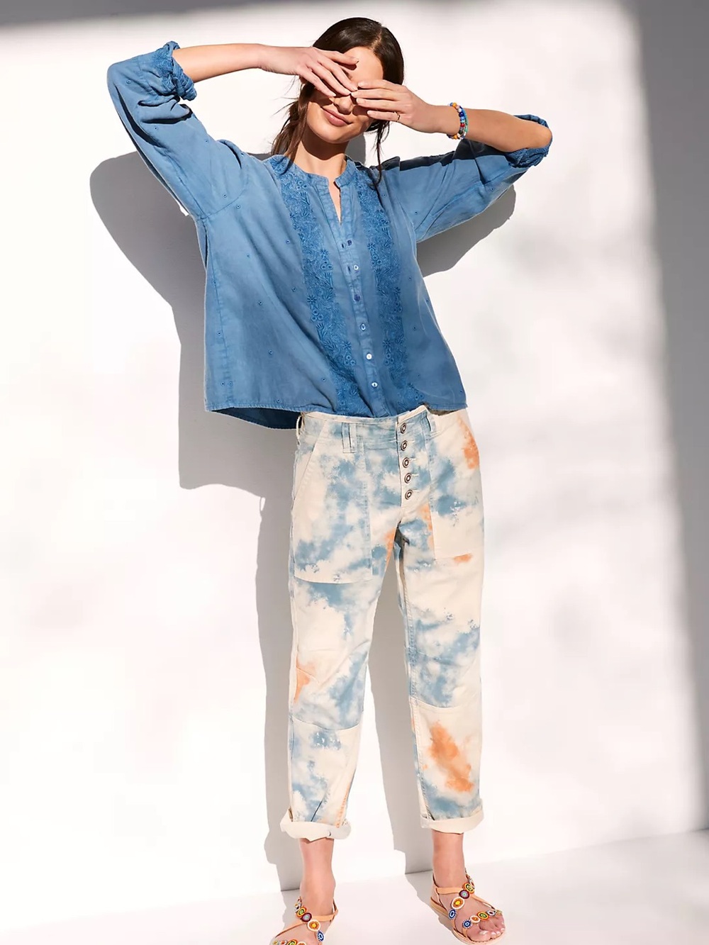 Pilcro & The Letterpress Wanderer Tie-Dye Utility Pants
